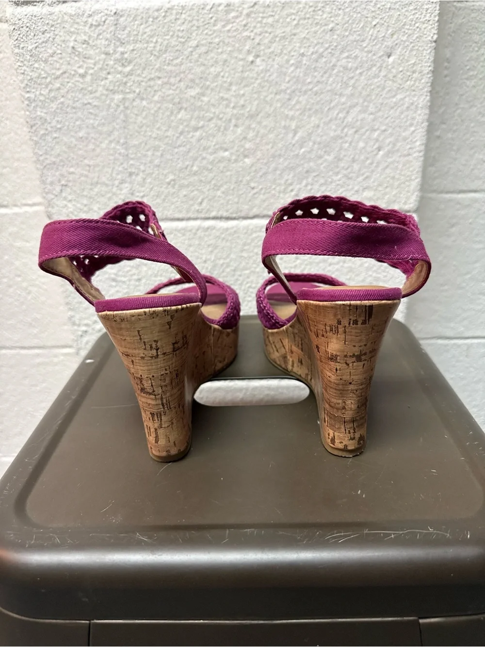 Maurices Braided Magenta Platform Sandals